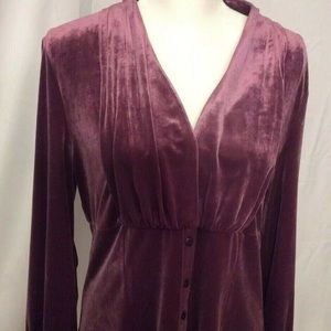 Talbots Plum Stretch Velvet Top